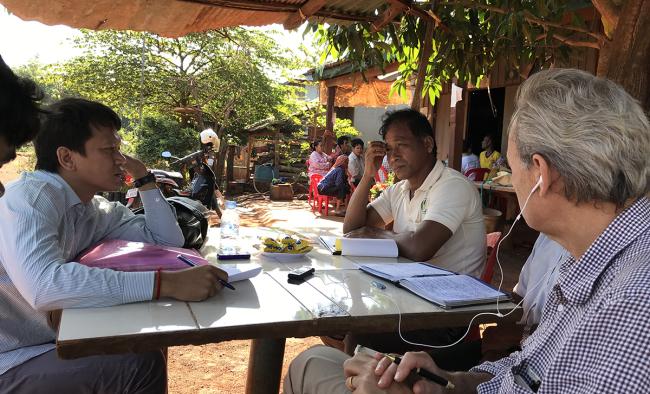Alan Kolata and Monin Nong of the Cambodian Development Resource Institute record an oral history of a village headman in Kampong Cham province.